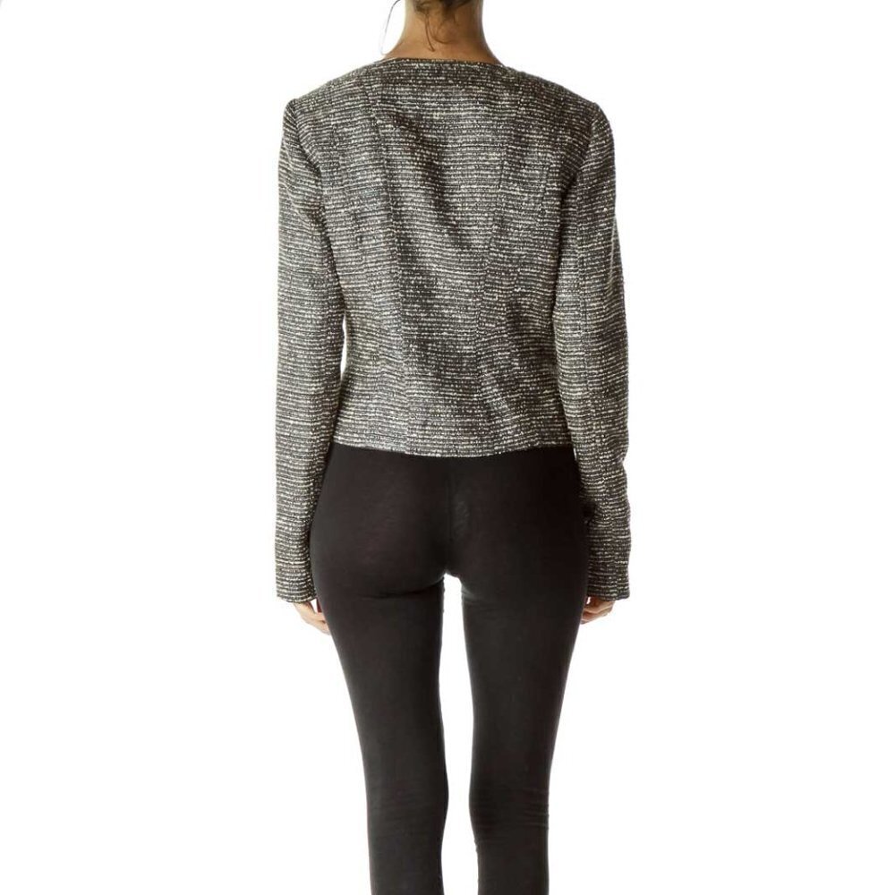 Tahari Brown Tweed Zippered Jacket - Picture 3 of 3